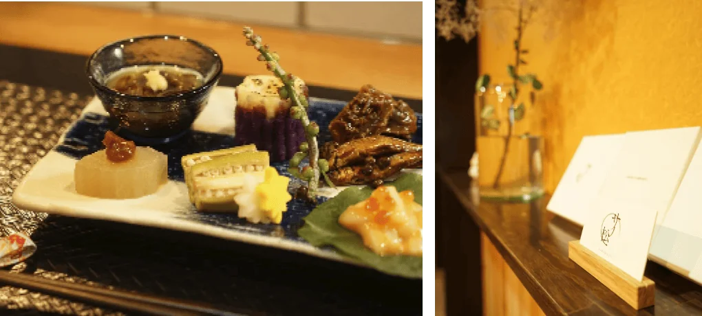 サノ松のお料理と店内の様子